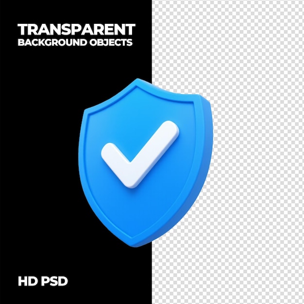 3D-Rendering von Blauem Schild mit weißem Heckzeichen