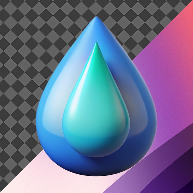 3D-Rendering von blauen Wassertropfen