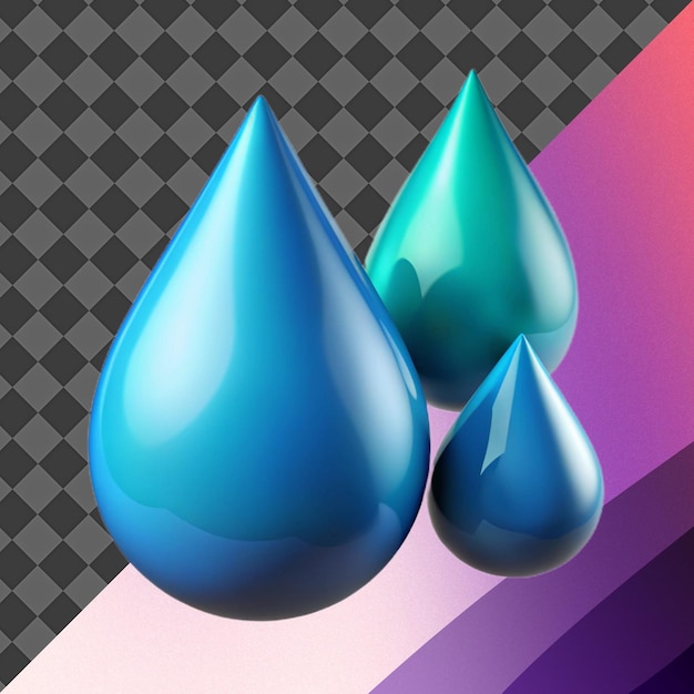 3D-Rendering von blauen Wassertropfen