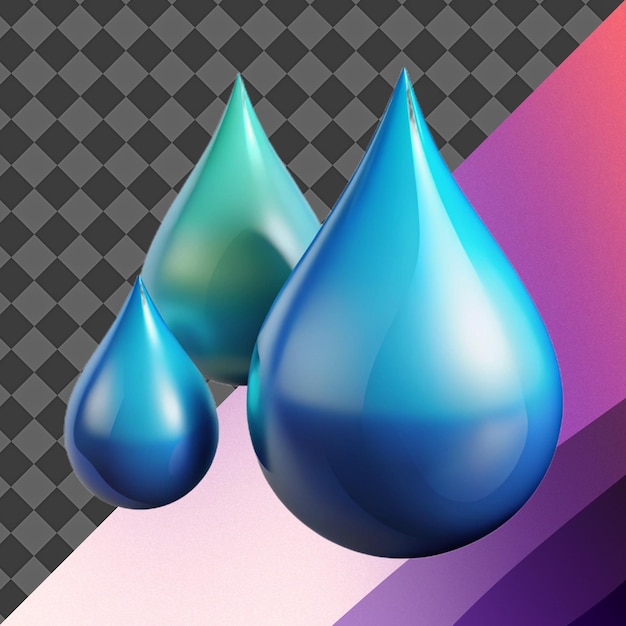3D-Rendering von blauen Wassertropfen
