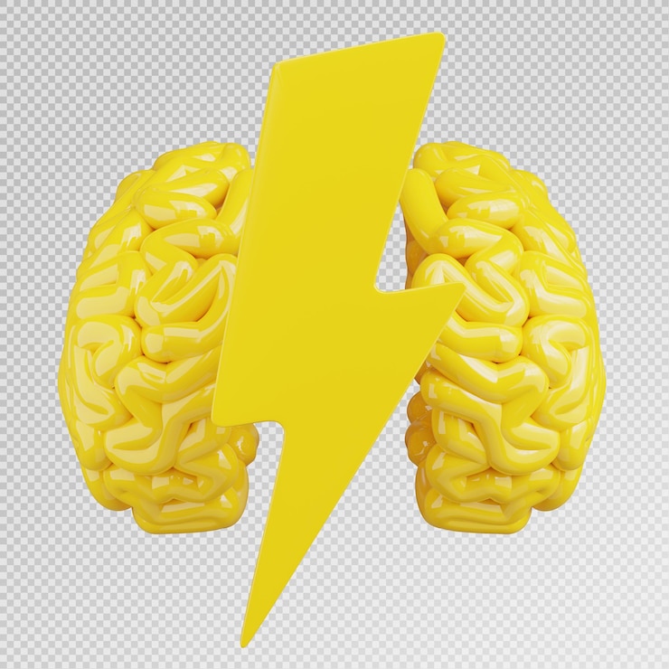 PSD 3d-rendering von brainstorming-symbolen