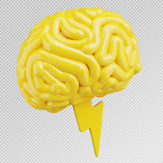 3D-Rendering von Brainstorming-Symbolen