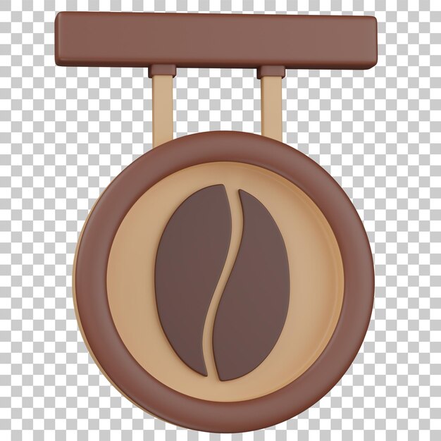 3D-Rendering von Café-Schild-Symbol
