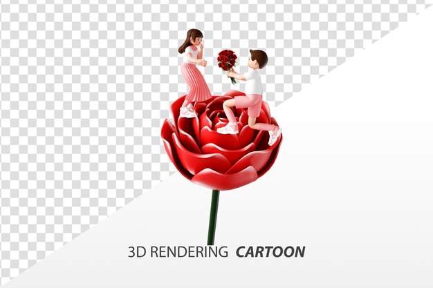 3D-Rendering von Cartoon-Liebhabern