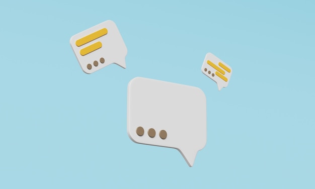 3D-Rendering von Chat-Bubble-Ikonen