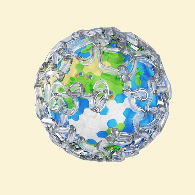 3D-Rendering von Designobjekt und -form