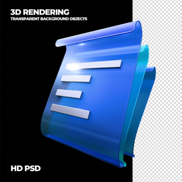 3D-Rendering von Dokumenten Archive Tech-Effekt durchsichtige Hintergrundelemente