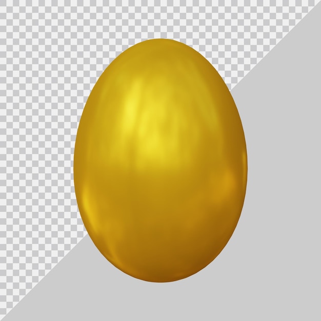 PSD 3d-rendering von ei mit goldenem stil