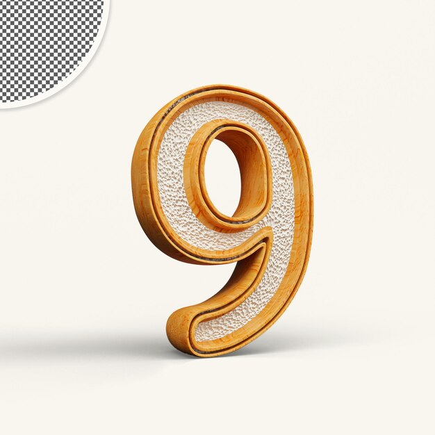 3d-rendering von fancy number 9