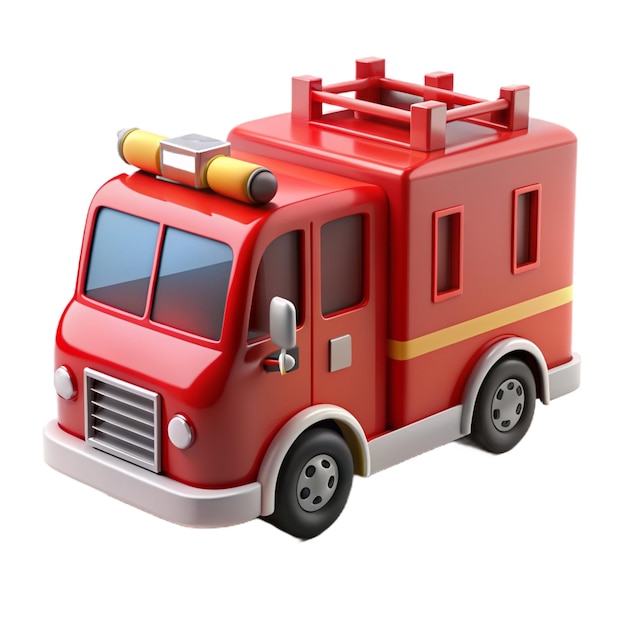 PSD 3d-rendering von feuerwehrwagen