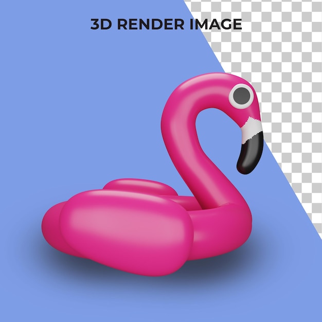 PSD 3d-rendering von flamingo float premium psd