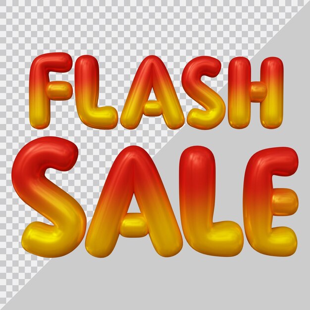 PSD 3d-rendering von flash-sale-text mit modernem stil