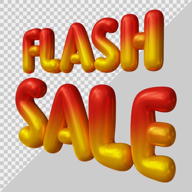 3D-Rendering von Flash-Sale-Text mit modernem Stil