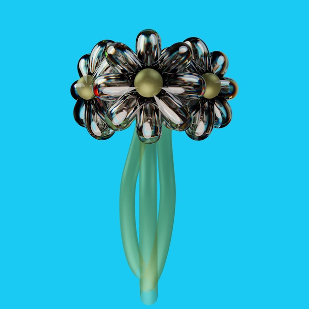 3d-rendering von frühlingsblumen