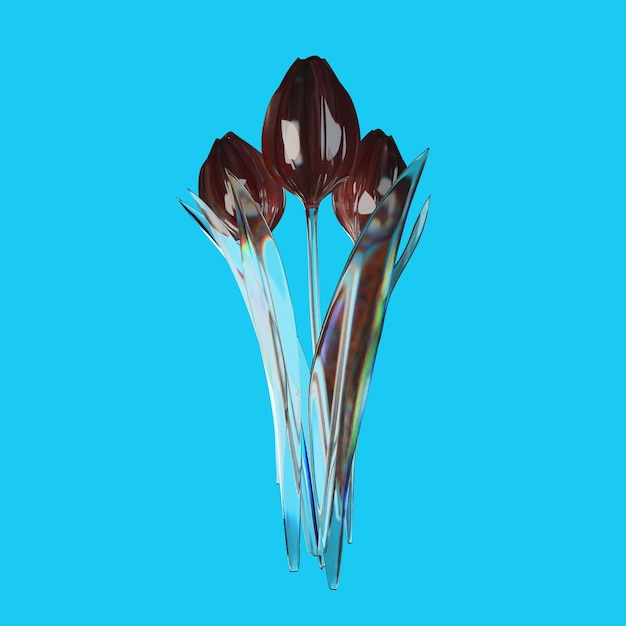 3D-Rendering von Frühlingsblumen