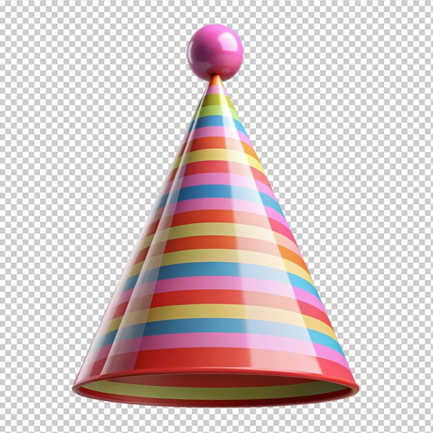 3D-Rendering von Geburtstagsmütze auf durchsichtigem Hintergrund