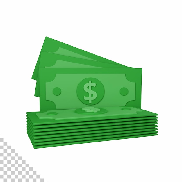 3D-Rendering von Geld isoliert nützlich für Geschäftsunternehmen und Finanzdesign Illustration