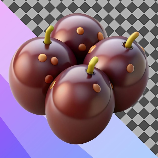 3D-Rendering von glänzenden roten Beeren