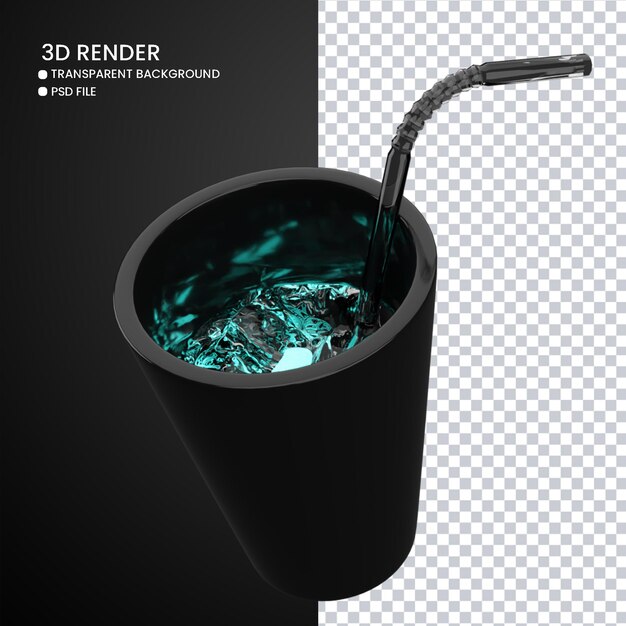 3D-Rendering von Glas mit Eis