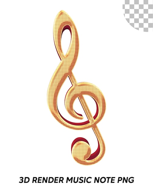 3D-Rendering von goldenen Musiknoten