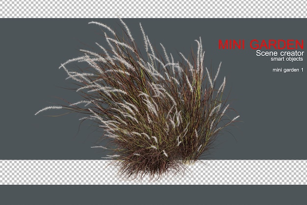 3D-Rendering von Gras, das im Wind fließt