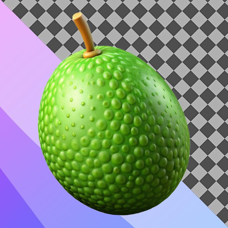 PSD 3d-rendering von grünen brotfrüchten