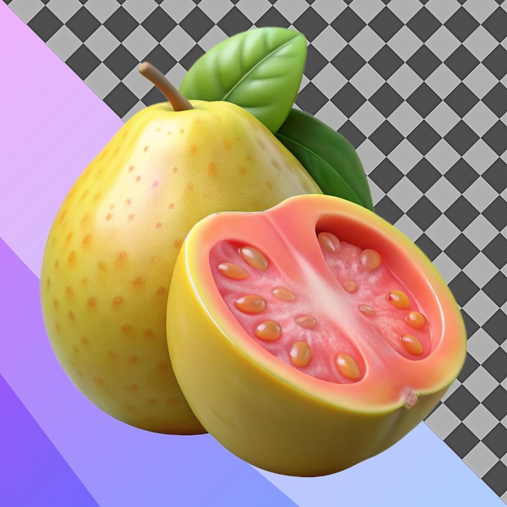 PSD 3d-rendering von guava-fruchten
