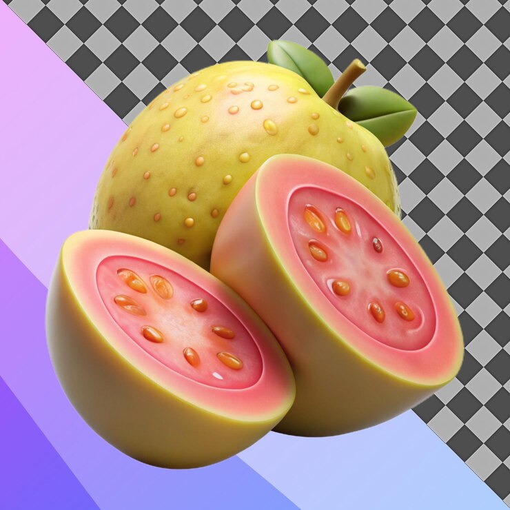 PSD 3d-rendering von guava-fruchtscheiben