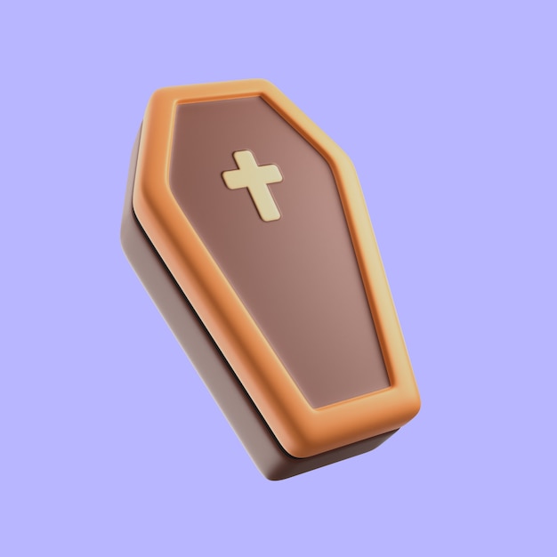 3D-Rendering von Halloween Sarg-Symbol