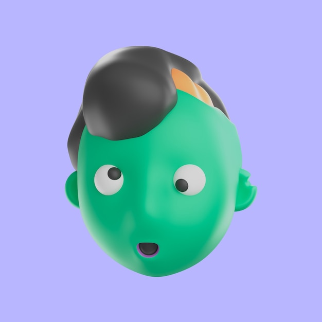 3D-Rendering von Halloween-Zombie-Kopf-Symbol