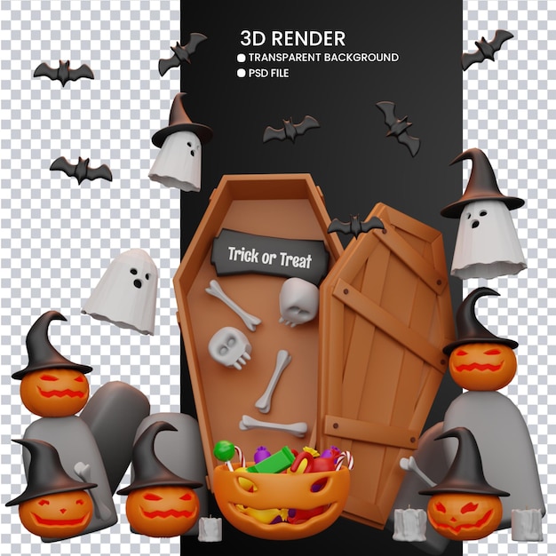 PSD 3d-rendering von halloween