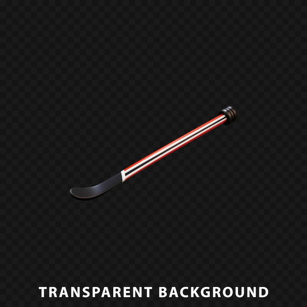 PSD 3d-rendering von hockeyschlägern auf transparentem hintergrund