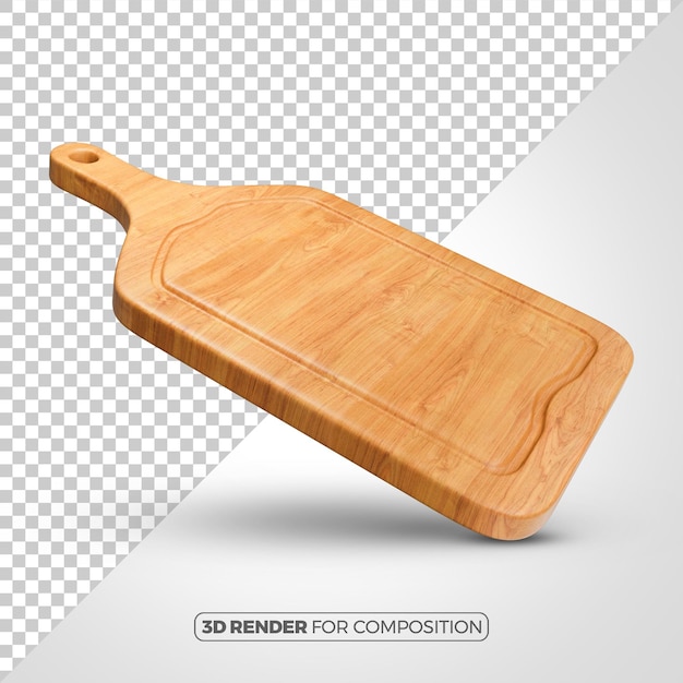 3D-Rendering von Holzküchenbrett