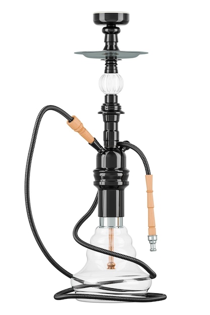 3d-rendering von hookah-shisha oder wasserpfeife, isoliert auf durchsichtigem hintergrund