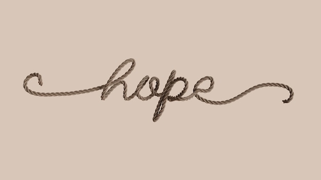 3D-Rendering von Hope Rope Text