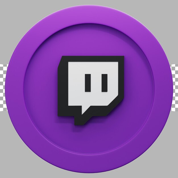 3d-rendering von illustrationsmedien und social-logo-twitch