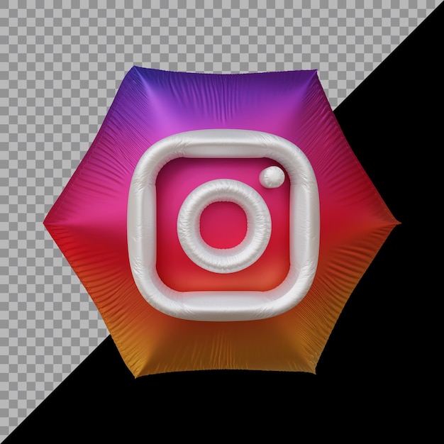 PSD 3d-rendering von instagram-symbolballon