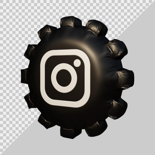 PSD 3d-rendering von instagram-symbolballon