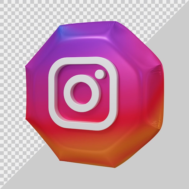 3d-rendering von instagram-symbolballon