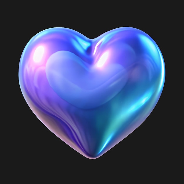 3D-Rendering von Iridescent Heart