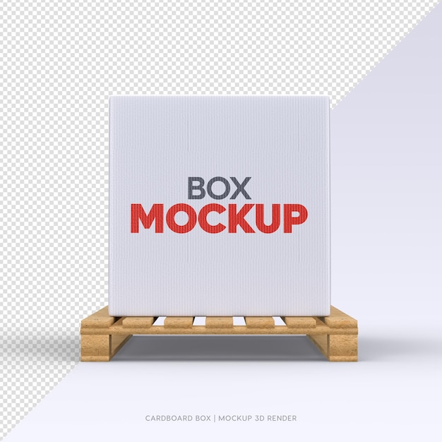 PSD 3d-rendering von karton mockup