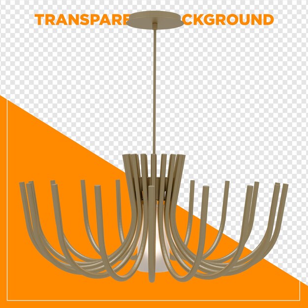 3D-Rendering von Kronleuchterhänger Deckenlicht mit durchsichtigem Hintergrund