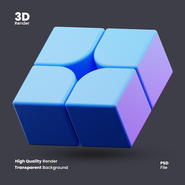 3D-Rendering von Kubik