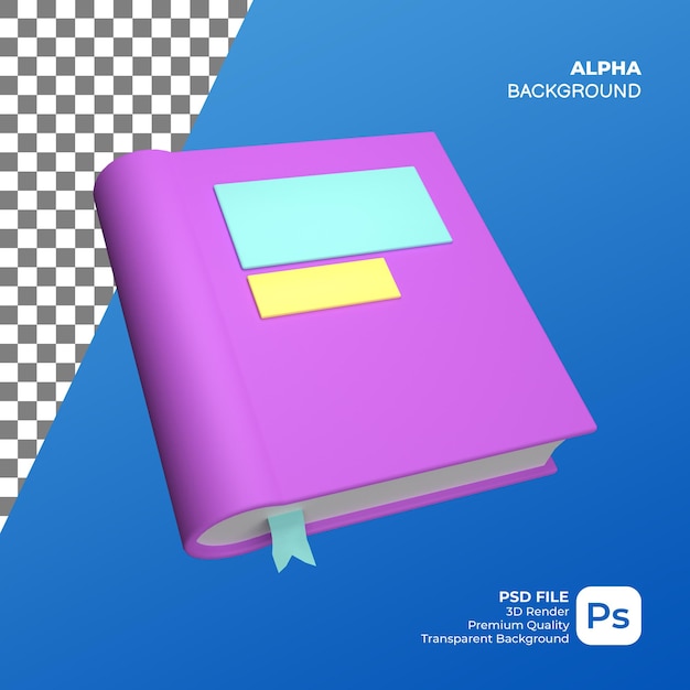 3D-Rendering von Lila Buch