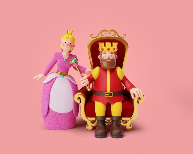 3D-Rendering von Monarchie-Paar