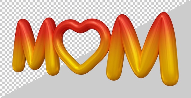 3D-Rendering von Muttertext mit modernem Stil