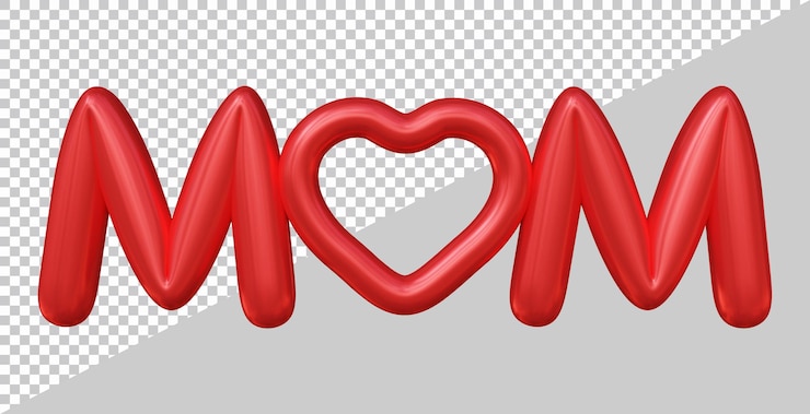 PSD 3d-rendering von muttertext mit modernem stil