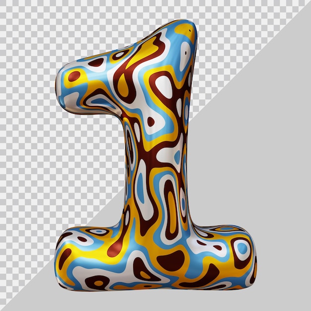 3D-Rendering von Nummer 1 mit modernem Stil