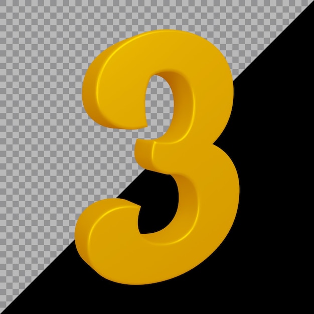 3D-Rendering von Nummer 3