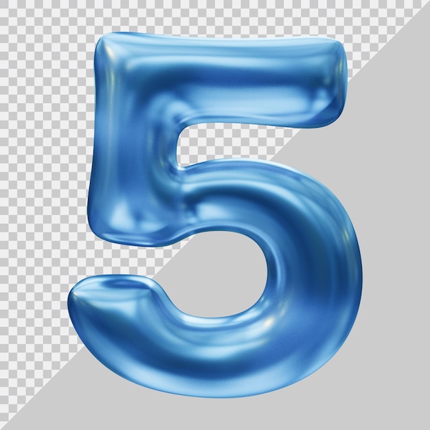 3D-Rendering von Nummer 5 mit modernem Stil